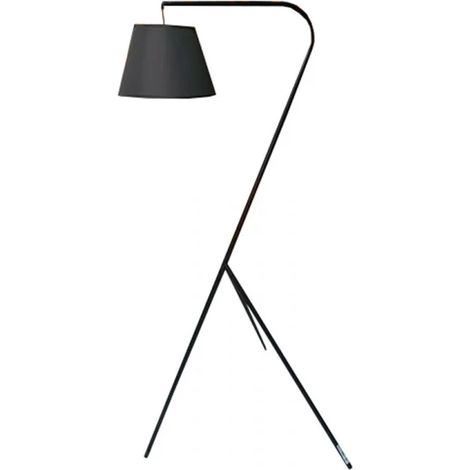 Lampadaire abat-jour noir et trépied original moyen modèle - SHINE M (1/3)