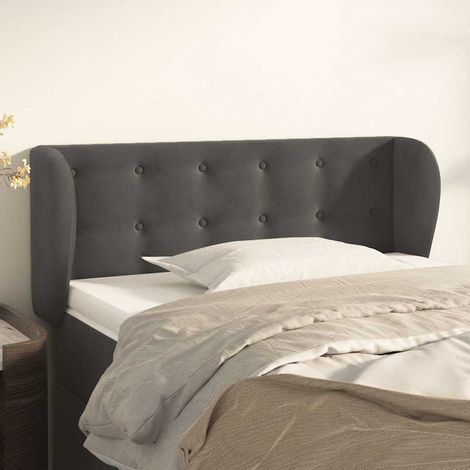 vidaXL Cabecero de terciopelo gris oscuro 93x23x78/88 cm (1/5)