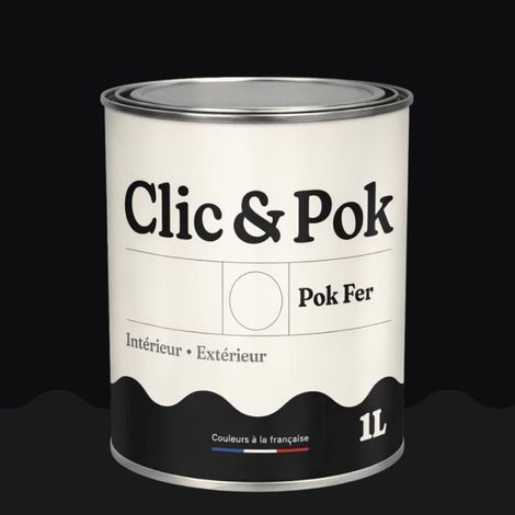 Peinture Fer Antirouille – Métal Extérieur Intérieur, Satinée, Protection Rouille - 1L - RAL 9005 - Noir foncé