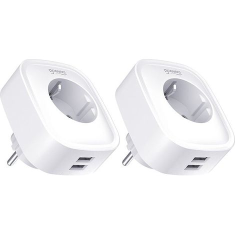 Prise Connectée Wifi 16A (Lot de 2) - Avec 2 Ports USB 2.1A - SILUMEN (1/6)
