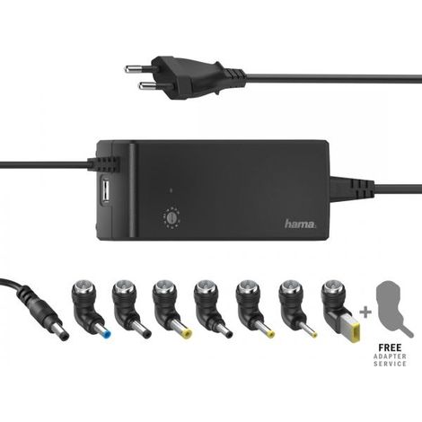 HAMA Alimentatore Notebook Universale 100-240V 12-22V/90W 8x Adattatore (1/3)