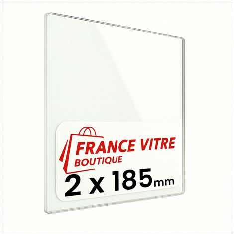VILLAGER - modèle : stove-glass-kit - 2 x 185 x 4 mm - Vitre de cheminée pour insert et poêle à bois - verre de rechange - jusqu'à 800°C