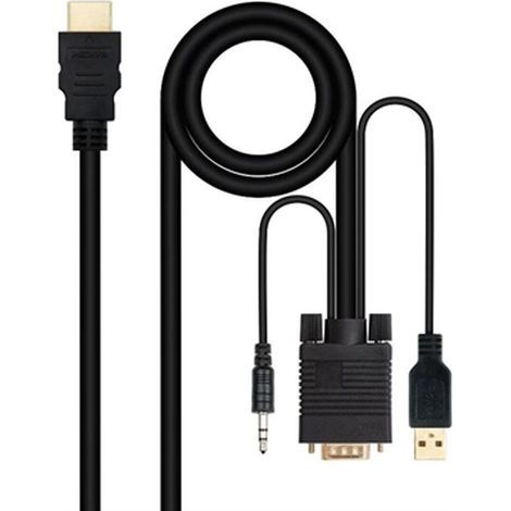 Cavo convertitore Hdmi A Vga+jack3.5+usb-a 1.8 M 10.15.4350 (1/4)