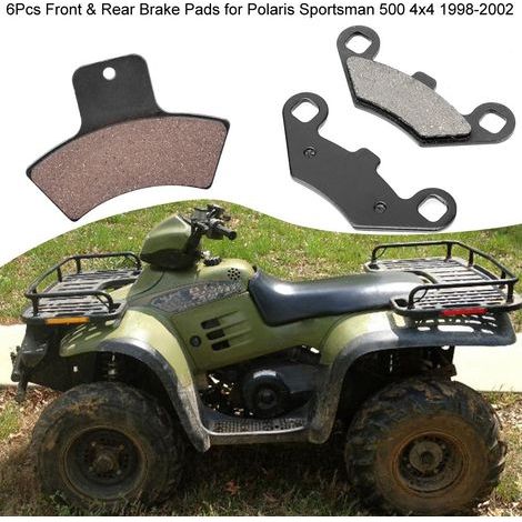 Satz mit 6 Bremsbelägen für Vorder- und Hinterachse für Polaris Sportsman 500 4x4 (1998-2002)