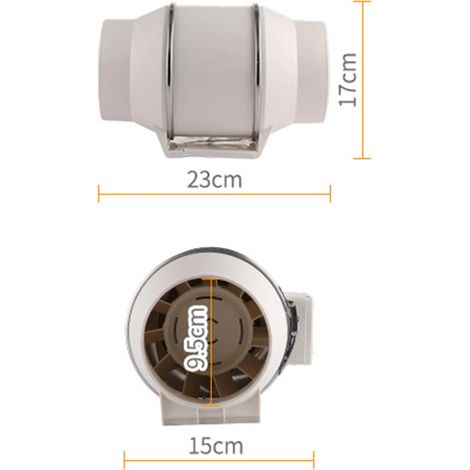 Ventilateur conduit 100 mm – Blanc – Extraction d’air – Ventilation salle de bains / cuisine