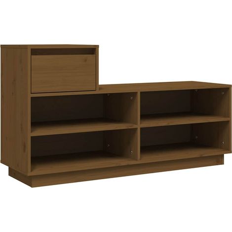 Maison Exclusive - Zapatero de madera maciza pino marrón miel 110 (1/5)