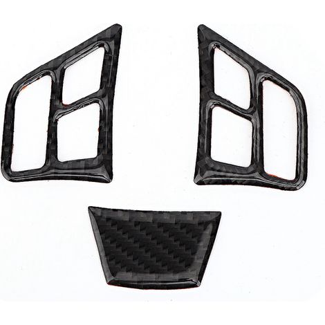 3 Pièces Set Stickers Fibre de Carbone Volant Garniture Couvre Décor Intérieur Auto Compatible Série 3 (E90) 2005-2012 (1/5)