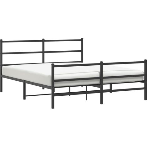 Maison Exclusive - Cadre de lit métal sans matelas avec pied de lit noir 160x200cm (1/5)