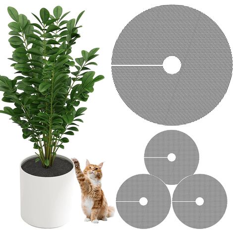 4Pièces Protection Plante Chat, Grilles de 30 cm pour Pot de Fleurs (1/5)