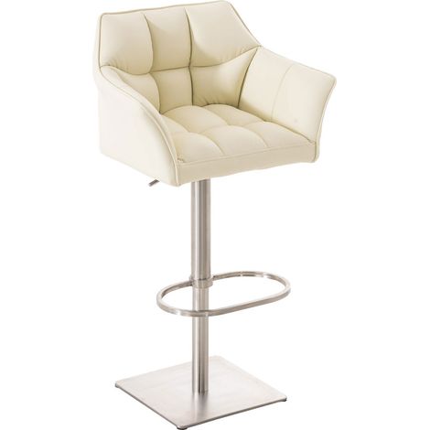 Barhocker Damaso Kunstlederbezug creme edelstahl (1/5)