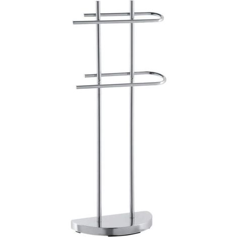 Piantana Portasciugamani in Acciaio Cromato con due Bracci H 89 cm (1/10)