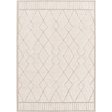 Tappeto interno con motivo etnico berbero, beige e crema
