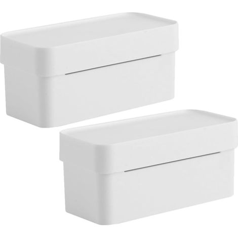 Support Poubelle Mural en Plastique Blanc Cuisine, Conteneur à Paquet Poubelle Recyclable, Lot de 2 Pièces pour Organiser et Économiser de l'espace (1/5)