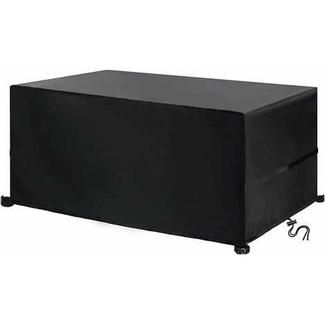 Bâche de protection 125 125 74 cm, housse de table de patio rectangulaire/carrée, imperméable, anti-UV, résistante à la déchirure 420D Oxford extérieure/housse de meubles de patio en rotin (1/5)