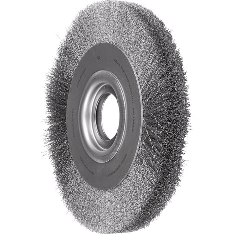PFERD TOOLS Rundbürste breit ungezopft RBU Ø250x30xvariable Bohrung Stahl-Draht-Ø0,20 Schleifbock (1/4)