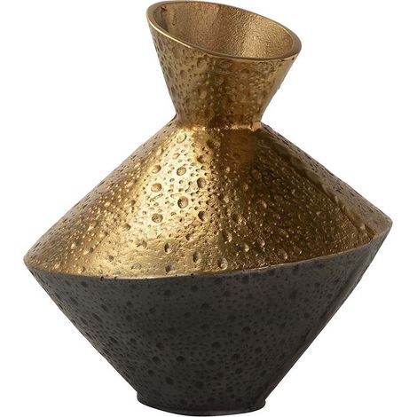 Schwarz/Goldene Aluminiumvase 22X22X23 cm (1/5)
