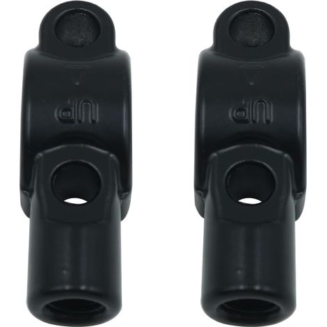 2 pièces Collier de fixation pour rétroviseur de maître-cylindre avant compatible avec guidon de 22 mm, filetage de 10 mm, support de rétroviseur pour moto/scooter (noir) (1/5)