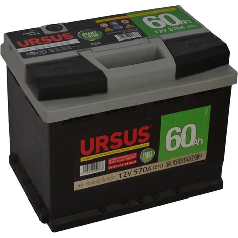 BATTERIA AVVIAMENTO AUTO URSUS START & STOP  60 Ah (1/3)