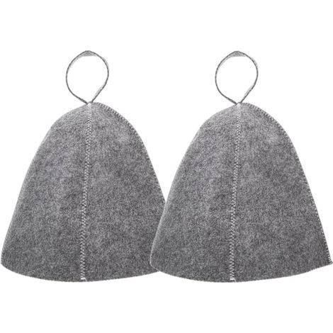 Bonnet de sauna original en laine pour femmes et hommes, lot de 2, accessoires de sauna 100 % feutre naturel-AquaForge (1/5)