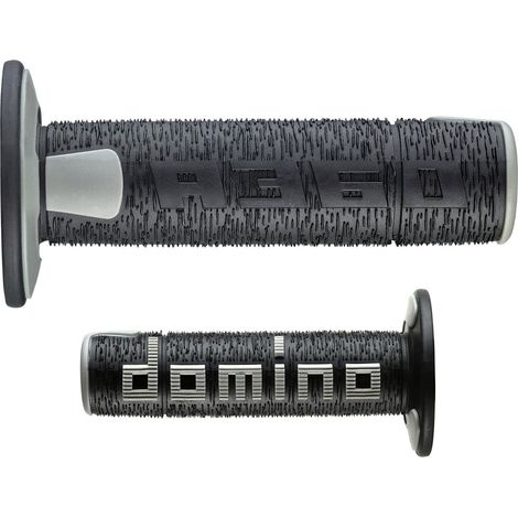 Puños DOMINO OFF ROAD, nuevos, laminados, de dos componentes, negro/gris.