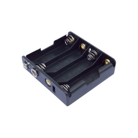 Portapile per 4 stilo (aa) con presa polarizzata in linea (1/2)