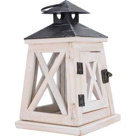 Lanterne suspendue en bois rustique pour bougies, décoration murale intérieure et extérieure (1/5)