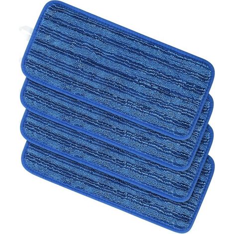Lot de 4 Lingettes Réutilisable pour Swiffer Wet Jet Chiffon Rechange pour Swiffer Wet Jet Balai Spray Serpillières en Microfibre Lavable Nettoyer Le Sol Sec ou Humide (4pcs-bleu) (1/5)