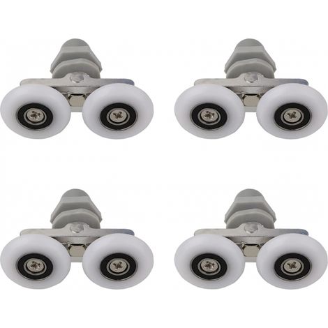 Roulettes doubles 25mm pour porte de douche, rouleaux de rechange pour bain, lot de 4 (1/5)