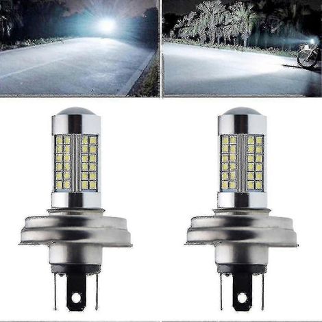 Lot de 2 phares LED P45t R2 66 SMD pour moto, scooter et cyclomoteur, feux de route/croisement, blanc 6000K, 6V/12V, taille : 10-30V