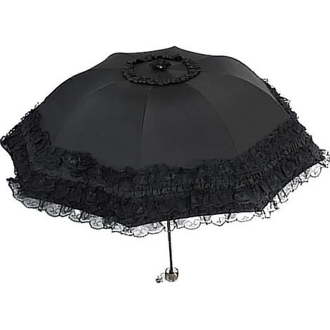 Parasol pliable, protection solaire UV, compact et léger pour les voyages, couleur noire, idéal pour les trajets quotidiens et les activités de plein air.-AquaForge (1/5)