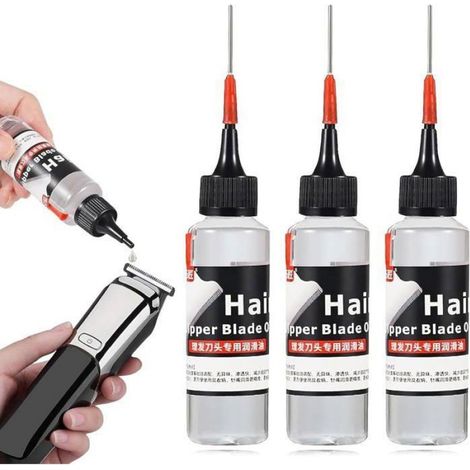 Huile Pour Tondeuse À Cheveux - Lubrifiant Antirouille Pour Têtes De Coupe - Compatible Toutes Marques - 3 Pièces (1/5)