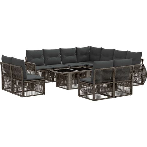 Set Divano da Giardino 12 pz Grigio e Grigio Scuro polyrattan vidaXL (1/5)