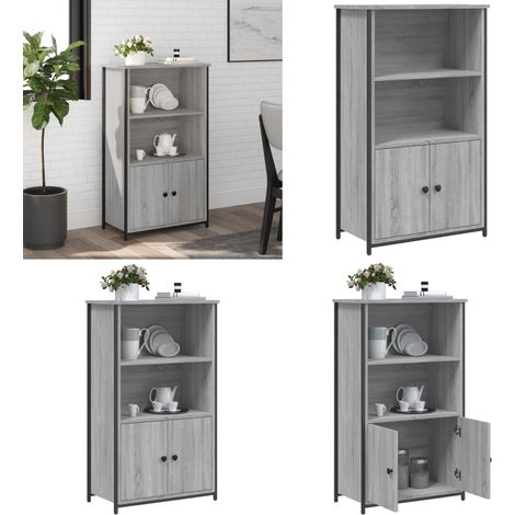Buffet haut sonoma gris 62x32x103,5 cm bois d'ingénierie - Buffet Design Moderne - Meuble Rangement - Armoire Salon - Commode Gris - Mobilier Chambre - Home & Living (1/5)