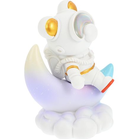 Ours pour Garçon et Filles et Plaisir Visuel Figurine Astronaute en Résine Blanche Décorative Compagnon de Décompression pour Bureau et Étagère (1/5)