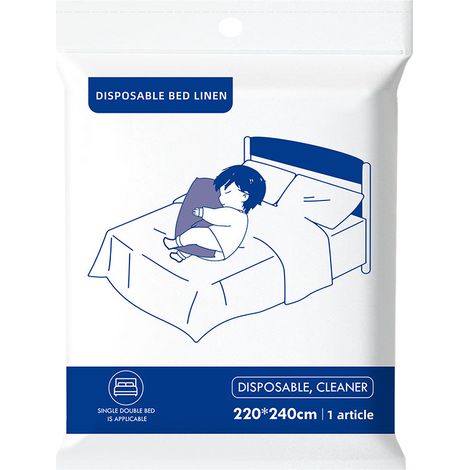 Juego de ropa de cama desechable de 4 piezas para cama doble (1 funda nórdica, 1 sábana y 2 fundas de almohada) (1/5)