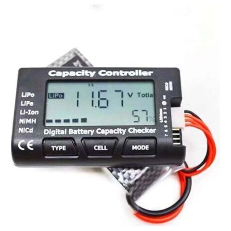 Digitaler Akku-Kapazitätstester, Akku-Kapazitäts- und Spannungsprüfer mit LCD-Bildschirm für LiPo-, NiMH- und Li-Ionen-Akkus