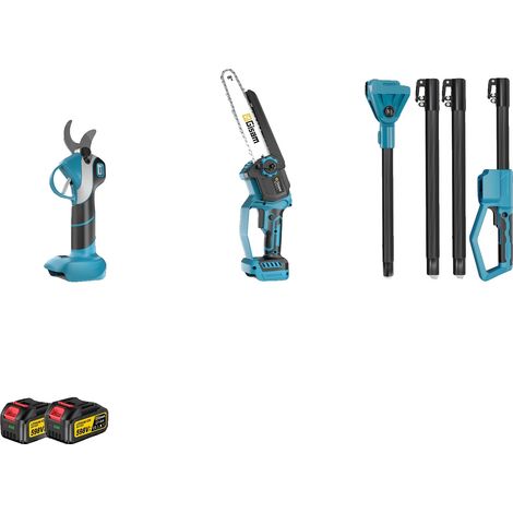 Scie à branches haute, fonctionnalité 4-en-1, compatible avec les broches de batterie 18V, 2 Batterie (1/2)