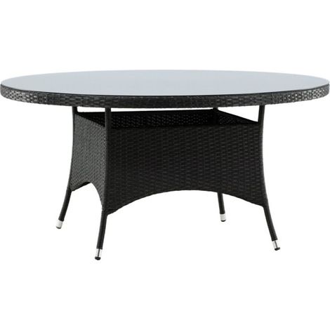 Table de Jardin Ronde "Volta" 150cm Noir (1/5)