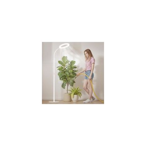 Pflanzenlampe für den Innenbereich, Vollspektrum-Pflanzenlampe, mit Standfuß, automatischem Timer (3/9/12 Stunden), dimmbar, Höhe 130–170 cm (weiß). – Crezuo