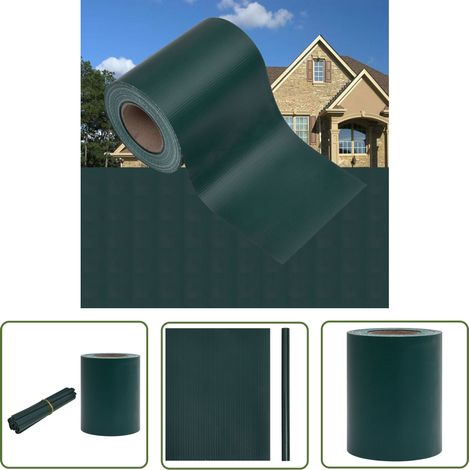 The Living Store Écran d'intimité de jardin PVC 35x0,19 m Vert mat - Écran D'intimité Jardin - Clôture Pvc - Brise Vent Extérieur - Décoration Jardin - Pare Soleil (1/5)