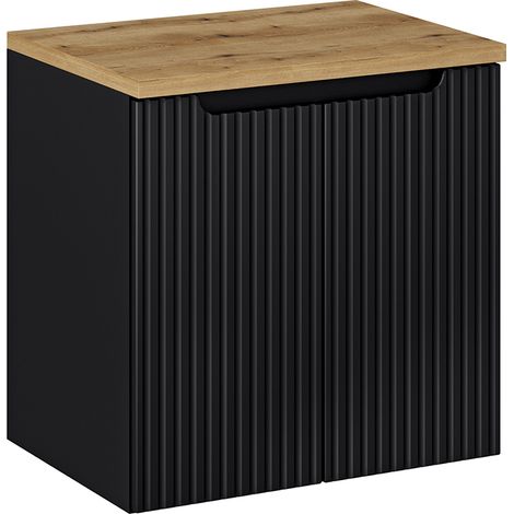 Mobile bagno senza lavabo Riva nero e marrone 60cm
