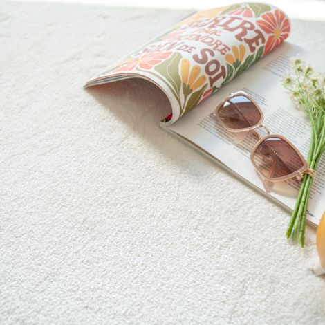 Moquette douce Pulse - Blanc crème - Rouleau de 4m x 10m