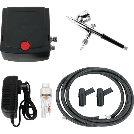 Mini-Airbrush- und Luftpumpen-Set, steckerfertige, schildkrötenförmige Luftpumpe, für Autolackreparaturen/Möbelreparaturen/Modellbau, inklusive Airbrush und Zubehör.