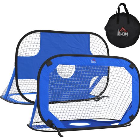 Set mit 2 faltbaren Pop-up-Mini-Fußballtoren blau 123 x 80 x 80 cm mit Tragetasche (1/5)