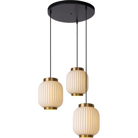 Suspension lucide gosse porcelaine blanche 3xe27 40 202500773 (1/5)