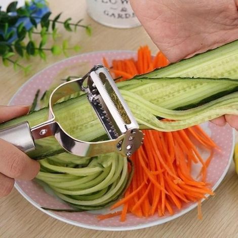 Acier inoxydable éplucheur fruits et légumes double râpe à raboter cuisine Gadget pomme de terre carotte râpe