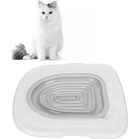 Système D'entraînement aux Toilettes pour Chat, Professionnel Teach Cat to Use Toilet Kit D'entraînement aux Toilettes pour Chat, Siège D'urinoir Universel Réutilisable pour Kitty (Plateau Blanc, 1) (1/4)