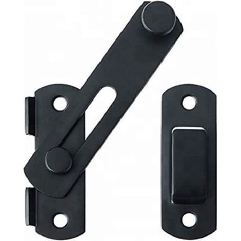 ZOLGINAH Türriegel, hochwertiger Türriegel aus Edelstahl, geeignet für Schiebetüren und Fenster, Scheunentorriegel, Haushalt, Außenbereich (Schwarz) (1/5)