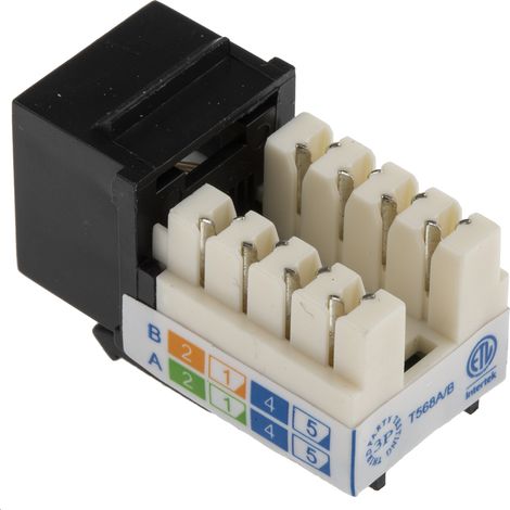 Rs Pro – Connecteur RJ45 cat 5e femelle montage panneau – Plaqué or – Pour câblage réseau – Connecteur modulaire 8 broches (1/3)