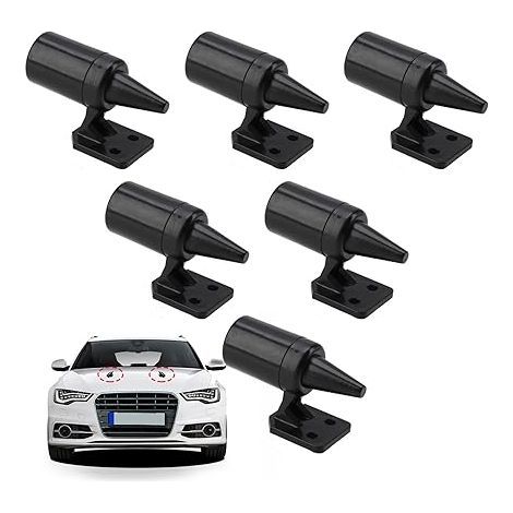 Lntyq Lot de 6 sifflets anti-cerfs pour voiture, sifflets à ultrasons auto-adhésifs pour véhicules, sifflet d'avertissement pour animaux sauvages sur la route, dispositifs anti-cerfs pour voiture, mot (1/5)